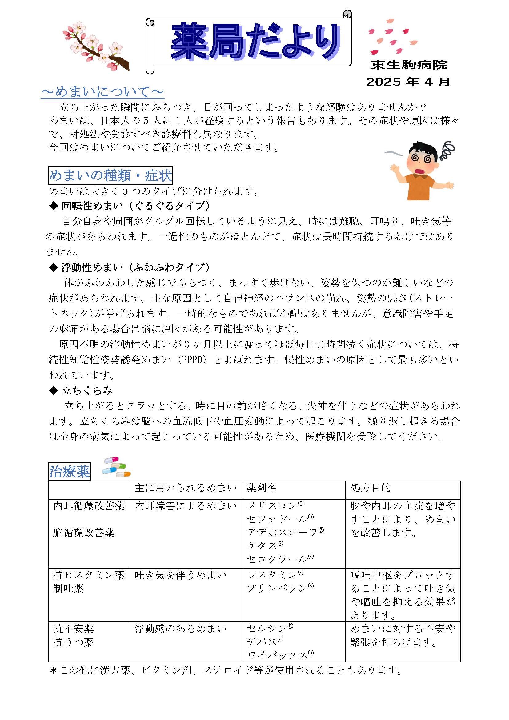 4月の薬局だよりの写真①