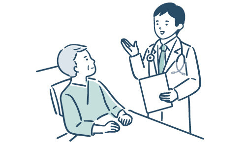 入院中の患者のイラスト