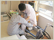 病室での訓練の写真