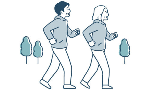 高齢者がアクティビティをするイラスト